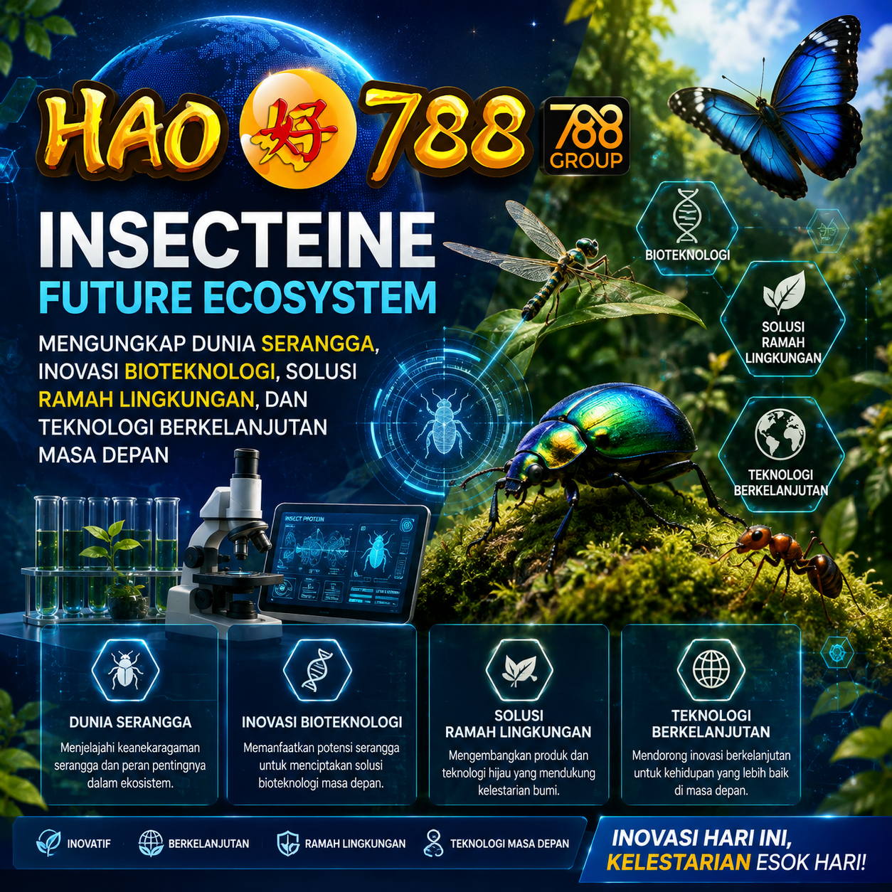 HAO788 | Insecteine Future Ecosystem: Mengungkap Dunia Serangga, Inovasi Bioteknologi, Solusi Ramah Lingkungan, dan Teknologi Berkelanjutan Masa Depan